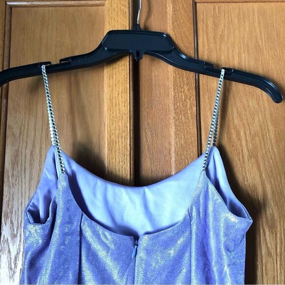 Vintage Bari Jay Purple Metallic Rhinestone Maxi Dress - 7-8 - Picture 11 of 15